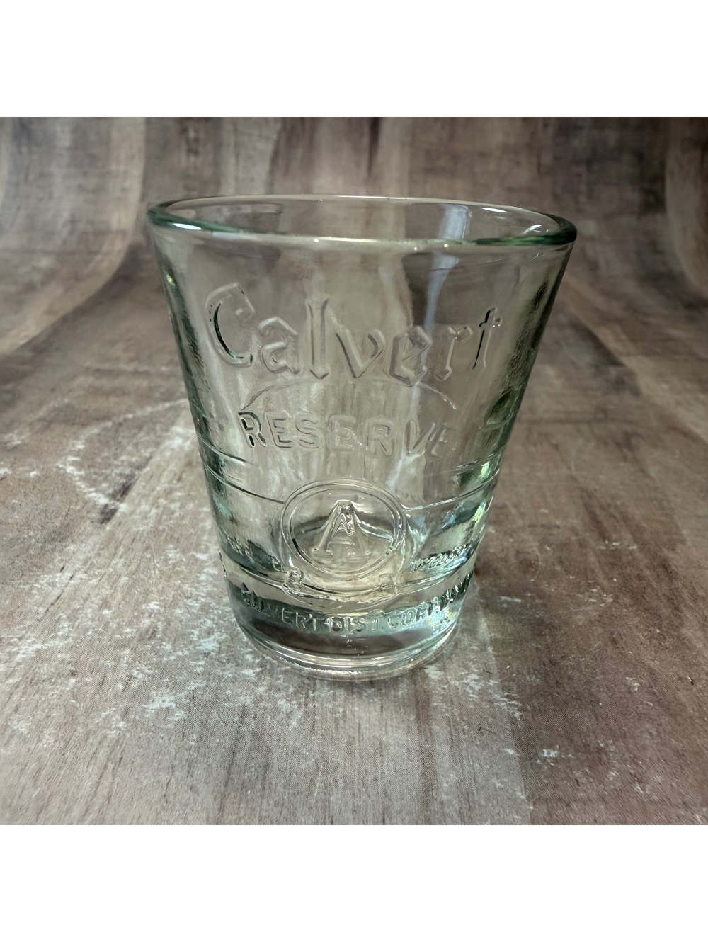 Calvert Reserve Shot Glass Embossed Letter "A"
